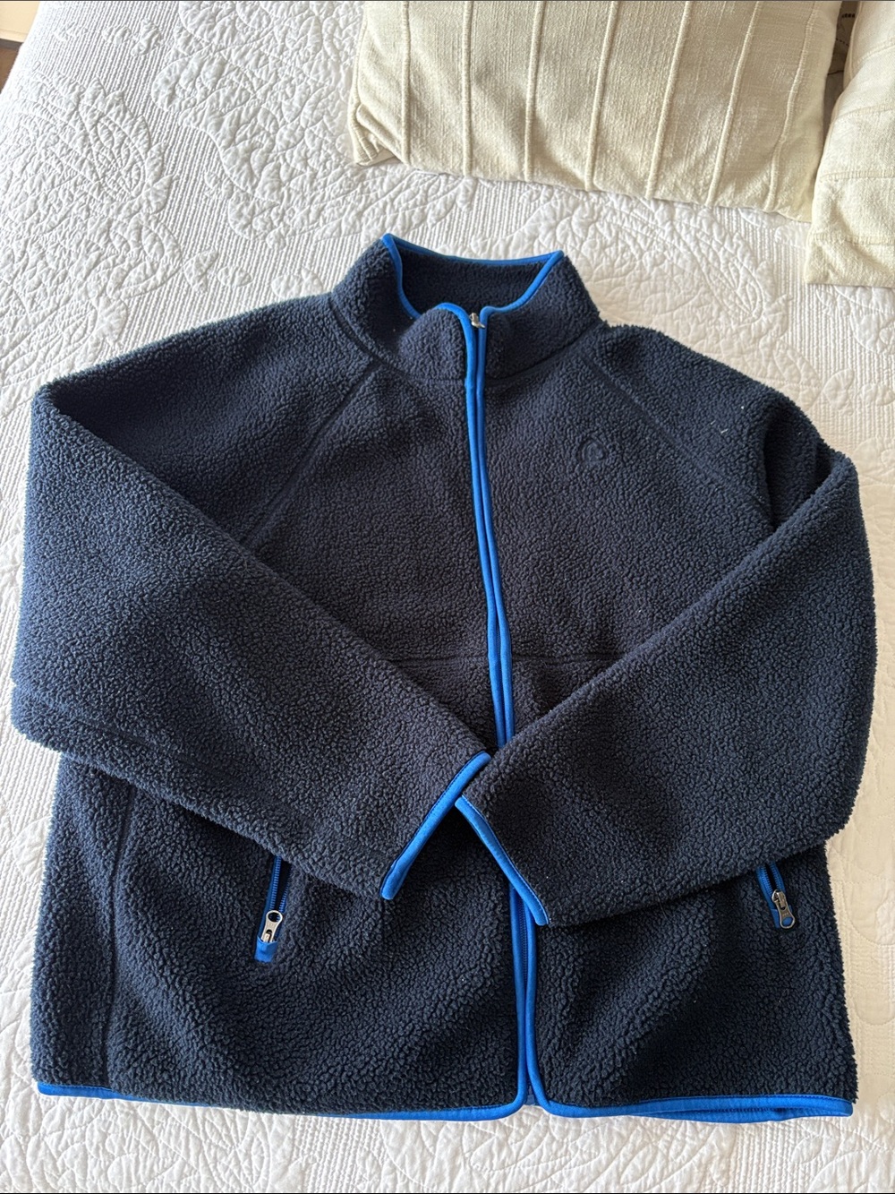 Children's Navy Fleece Jacket with Blue Trim - Unbranded